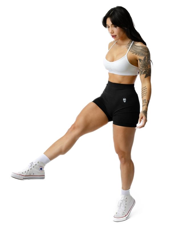 Gymreapers Infinity Seamless Gym Scrunch Shorts for Women 1 Pair Moisture Wicking Breathable Fabric Diamond Gusset Crotch Scrunch Back Two Tier Waistband High Waist Compression Fit Squat Proof Athletic Workout Shorts for Gym Training Fitness