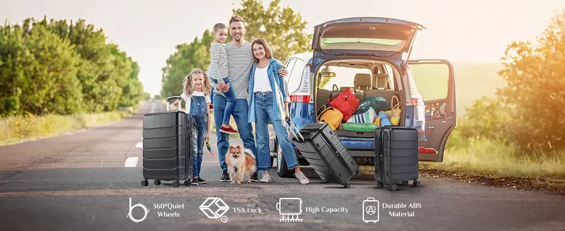Sweet Furniture S-Luggage Expandable Hardside Luggage Sets (20"/24"/28"), ABS-PVC Hard Shell Suitcase with Double Spinner Wheels, TSA Lock, Built-In Organizer, Lightweight Rolling Carry On for Vacations, Beach Trips