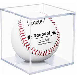 Baseball Display Case UV Protected Acrylic Clear Baseball Holder Square Cube Ball Protector Memorabilia Autograph Display Box Official Size Baseball