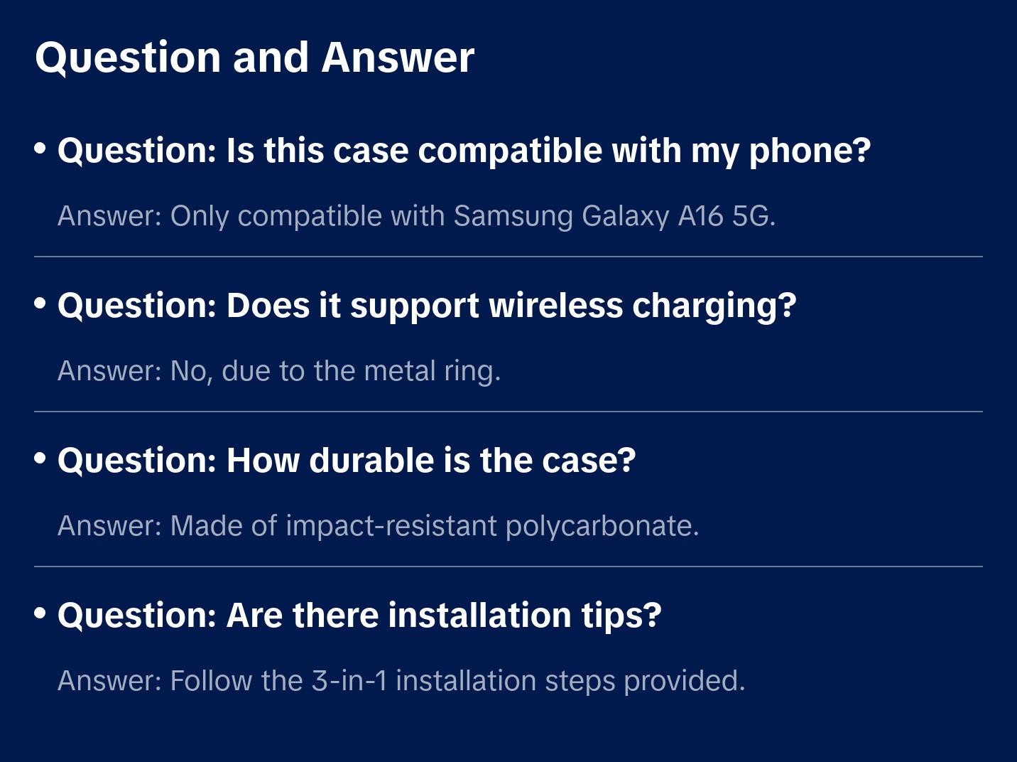 Sansumg Galaxy A16-5G Phone Case: Galaxy A16 5G Screen Protector [2 Packs] with Camera Cover, Military-Grade Heavy Duty Protection Cell Android Basic Funda para Samsung Galaxy A 16 5G Phone, Black