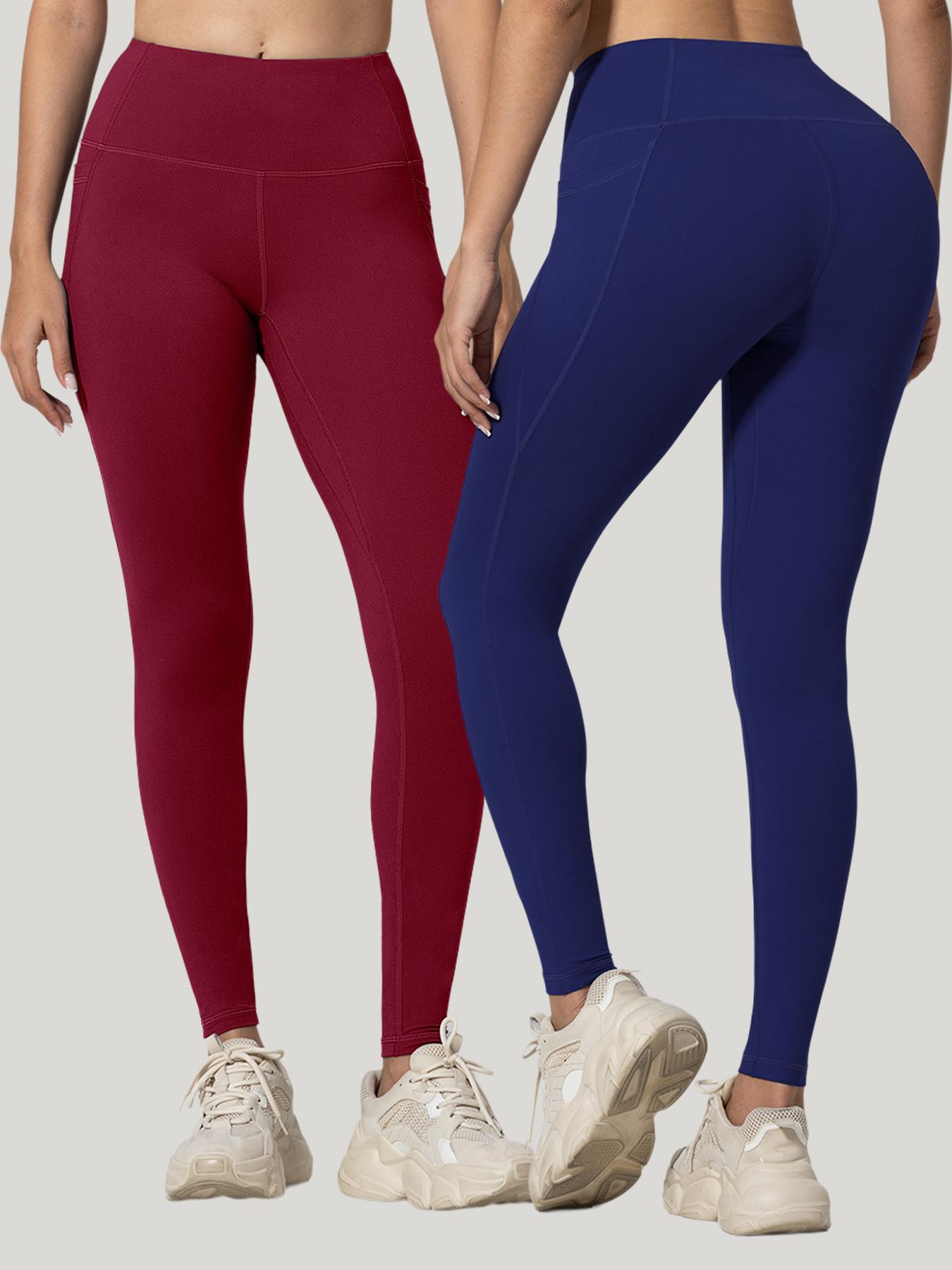 6 Pack High Waisted Leggings For Women Ultra Soft Stretch Slim Yoga Leggings With Pockets in Assorted Colors