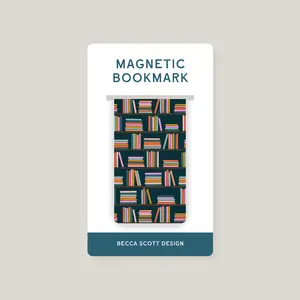 Cozy Bookshelf Magnetic Bookmark