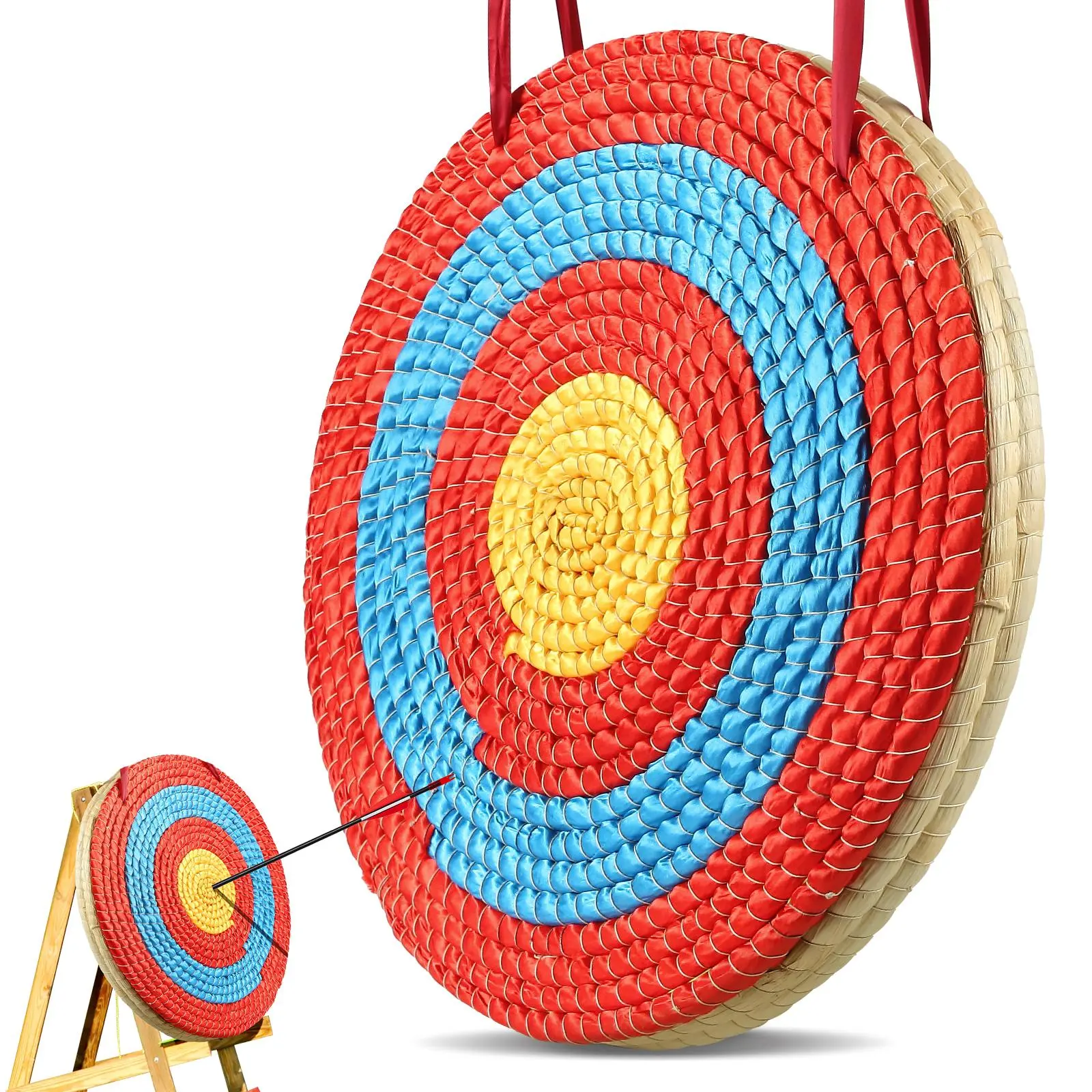 【SummerFinds】VEVOR Archery Target,  3 Layers 20" Arrow Target, Traditional Solid Straw Round Archery Target Shooting Bow, Hand-Made Arrows Target, Coloured Rope Target for Backyard Outdoor Hunting Shooting Practice