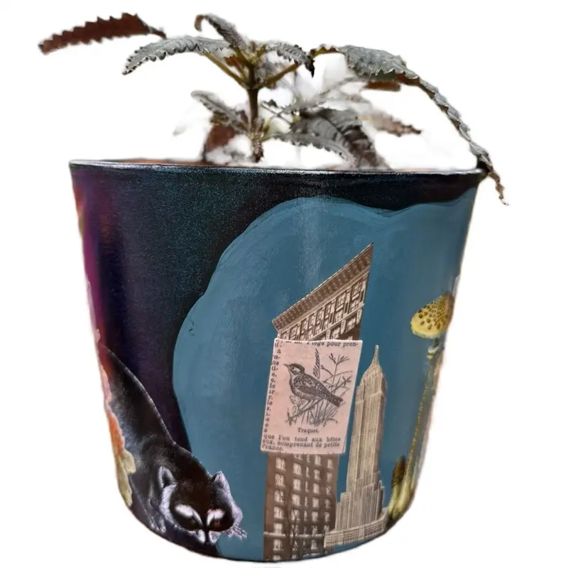 Terracotta Pot - 5.5 Inch Hand Painted Flower Pot with Colorful Design, Ideal for Indoor Use, Versatile for Plants home garden planting