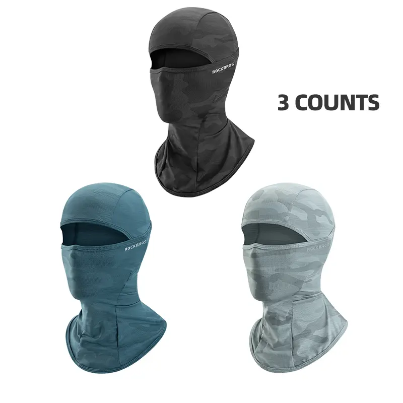 ROCKBROS 3-Pack Summer Balaclava Biker Mask - Cooling Face Mask, UV Protective, Breathable, Stretch Fit Outdoor Sports Neck Gaiter for Men, Women (Father's Day Gift)