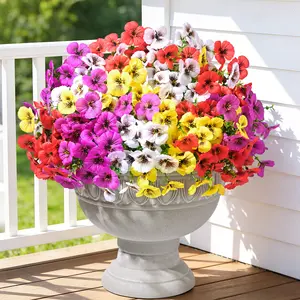12/24 Bundles Of 2.56-inch Artificial Pansies, Suitable For Outdoor Use, Imitating UV Resistant Pansies, Suitable For Outdoor Flower Pots, Front Doors, Porches, Courtyards, Terraces, Windowsills, And Home Decoration