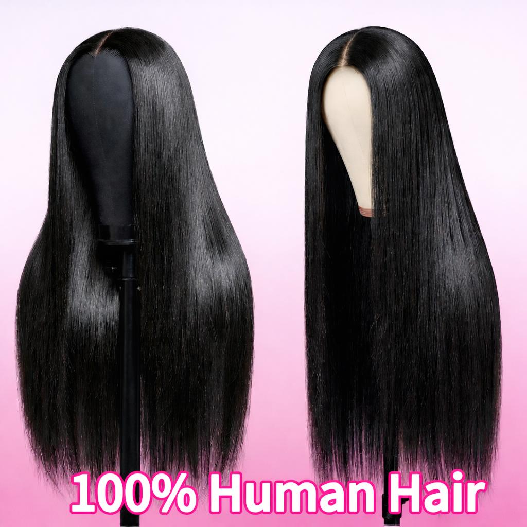 BGMgirl Hair Straight Pre-Bleached Pre Plucked Pre Cut 6*4 & 9*6 HD Lace Wear Go 180% Density Glueless Closure Wig Human Hair Frontal Wig eve valentines day gift SpringStatements