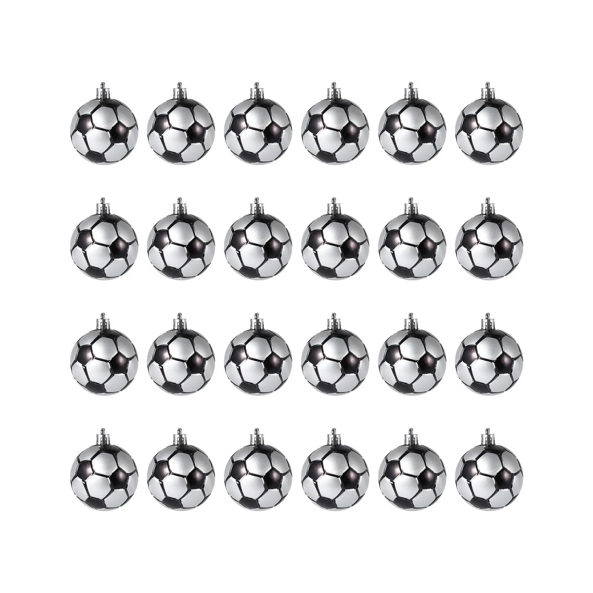 GARVEE 24PCS Glittered Baseball-Shape Christmas Ball Ornaments Set - Lightweight Hanging Decor for Christmas Tree, Holiday Party, Gift