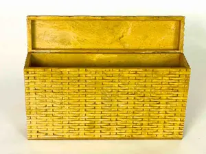 Wicker Weave - Rectangular Soapstone Trinket Decor Box Vase