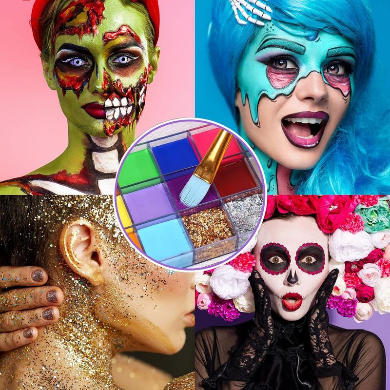 UCANBE Athena Face and Body Oil Paint Palette 20 Vibrant Colors Safe Non-Toxic for Kids Adults Cosplay Halloween Special Effects Makeup Kit