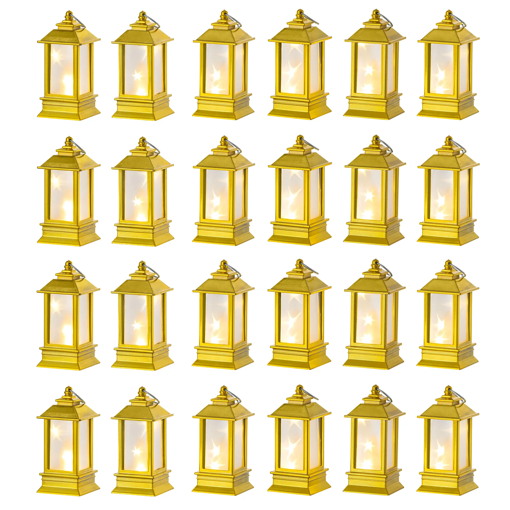 Set of 24 Lanterns Decorative Indoor: Starlight Mini LED Lantern for Centerpiece Table Decorations Halloween Christmas Wedding Party Camping Decor