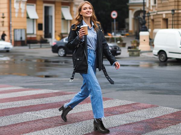 Vegan Leather Chunky Heel Ankle Boots