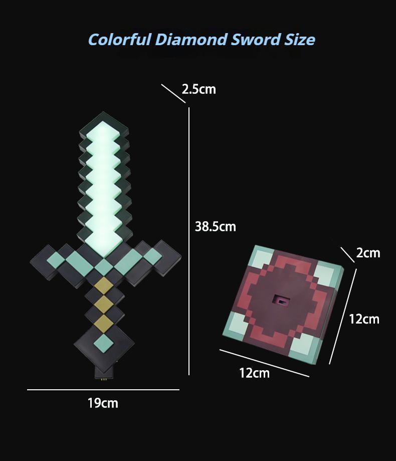 Diamond Sword Night Light Ornament, Color Changing Sword Game Accessory Gift Toy Model Table Lamp Decoration Christmas Gift