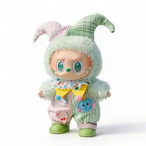 Plush doll clothes- Circus Clown Cosplay Set Outfit for Labubu 17cm OOAK (NO DOLL and shoes)