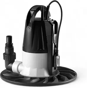 FibroPool Deluxe Submersible Pool Cover Pump 1350 GPH with 33 ft High Pressure Hose & Stainless Steel Clamps for Fast Water Removal