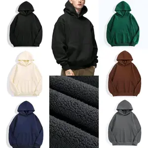 Advanced Super Heavyweight Hoodie Soft Wool Shake Fleece Extra Large Regular Slim Black Forest Green Cream Brown Navy Blue Charcoal Grey Men's Hoodie Sweatshirt Cotton Polyester Thick