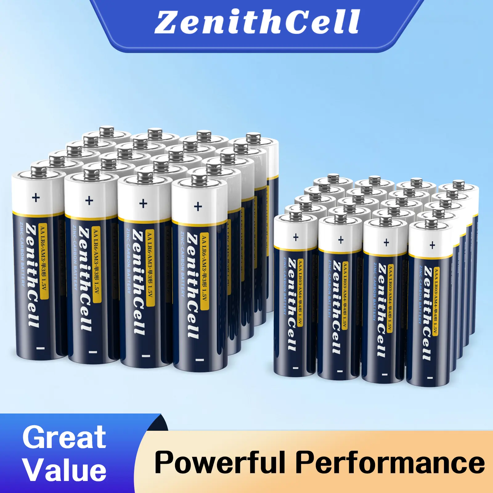 40/20 Packs AA AAA Battery Combo 1.5V,Premium High Performance Power,Long-Lasting Disposable Value Multipack for Remotes, Toys, Flashlights, Clocks & Holiday Decor