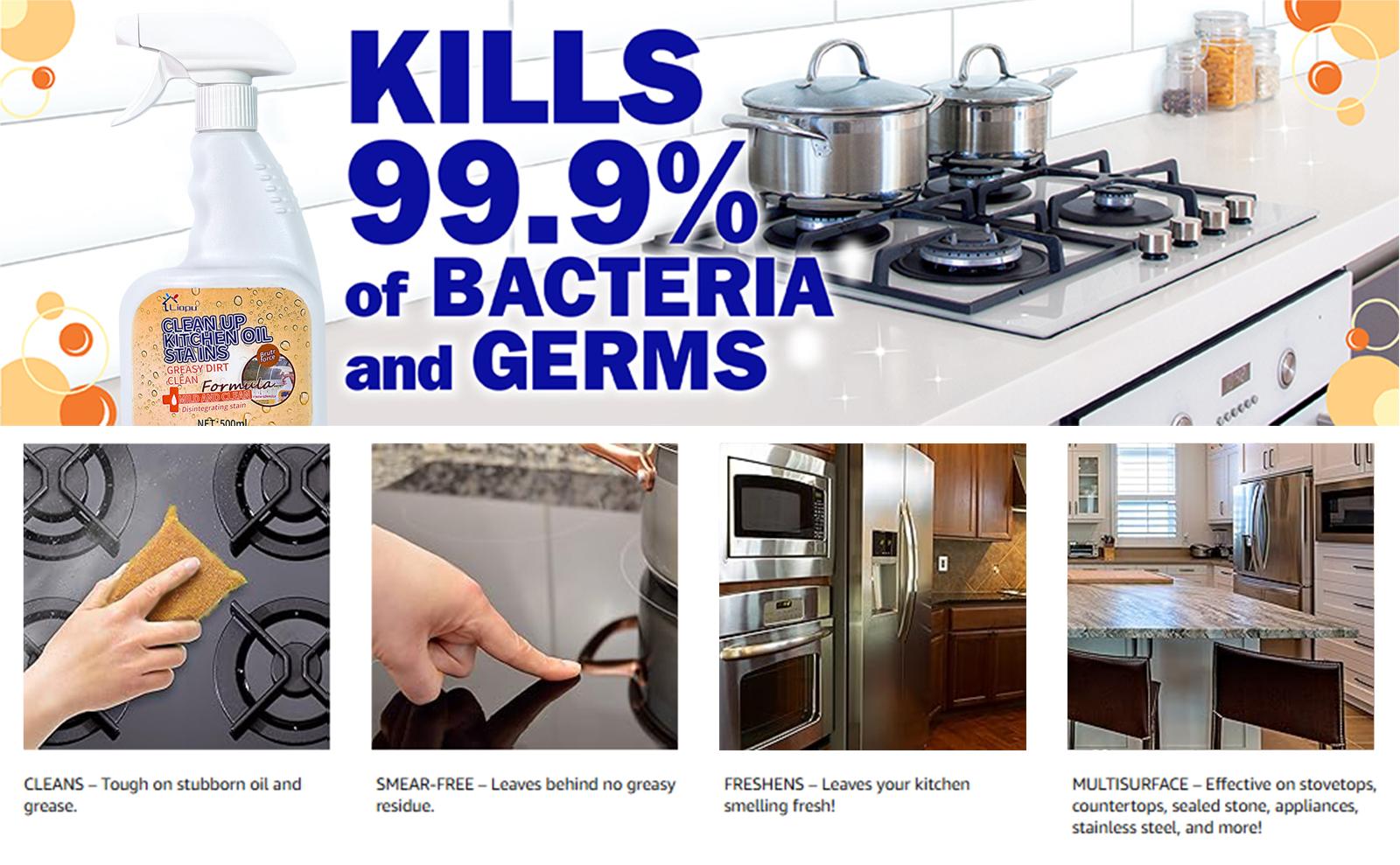 Liapu ProClean+ - Advanced Multi-Surface Cleaning System with Precision Spray Technology for Kitchen Mastery & Appliance Care (Oven/Stove/Range Hood/Household) Antibacterial All-Purpose Kitchen Spray Cleaner