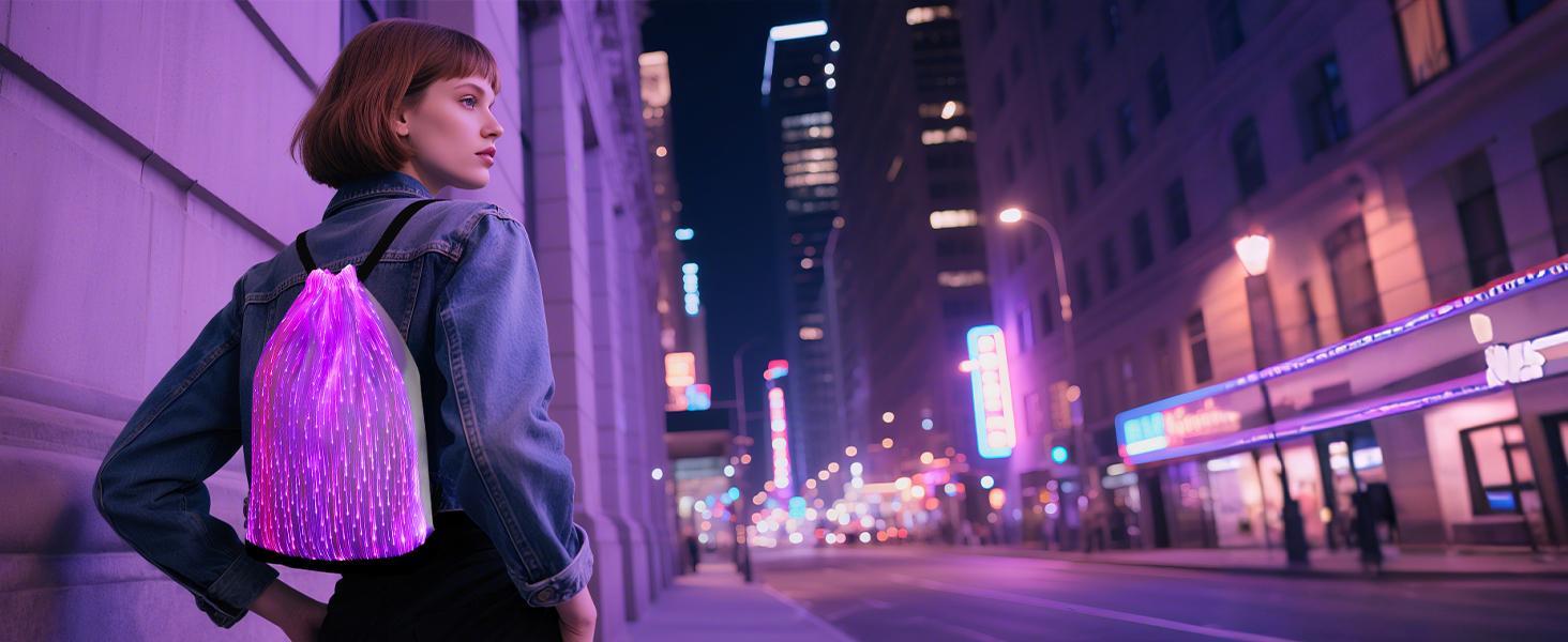 LUMISONATA Luminescent Backpack Retractable Mouth Design Bright/Strobe Multi-Mode Type-C Lightweight Suitable for Outdoor Cycling and Night Running