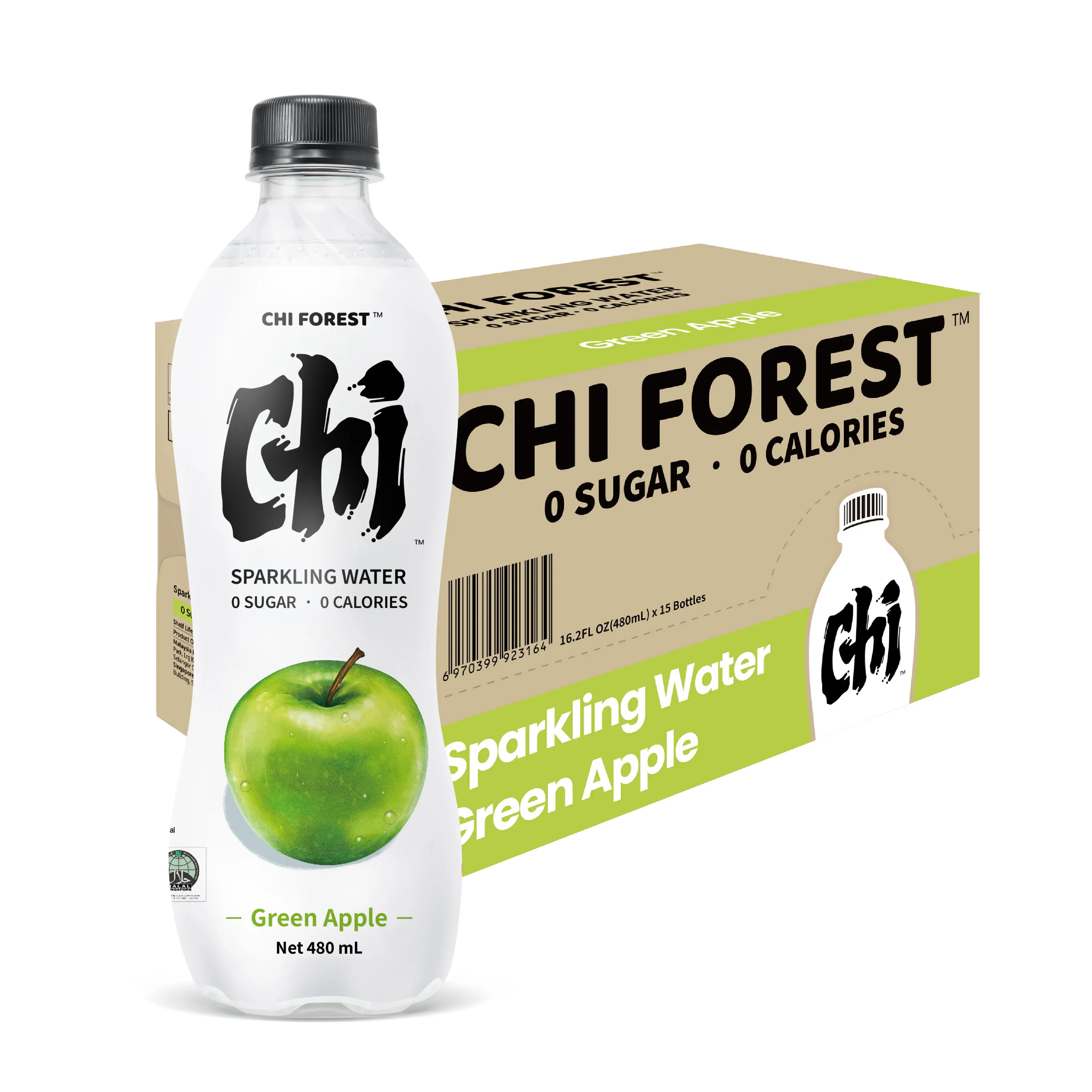 CHI FOREST Green Apple Sparkling Water (16.2 fl oz* 15 Bottles)
