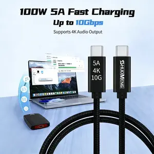 100W PD fast charging full-function Type-C braided data cable | 4K@60Hz screen mirroring | 10Gbps high-speed transmission.