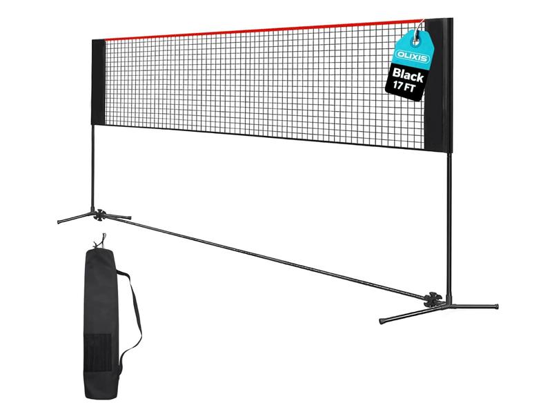 Height Adjustable Volleyball Net for Pool & Backyard, Portable Outdoor Sports Net with Carry Bag, 10FT/14FT/17FT, Red and Blue Available