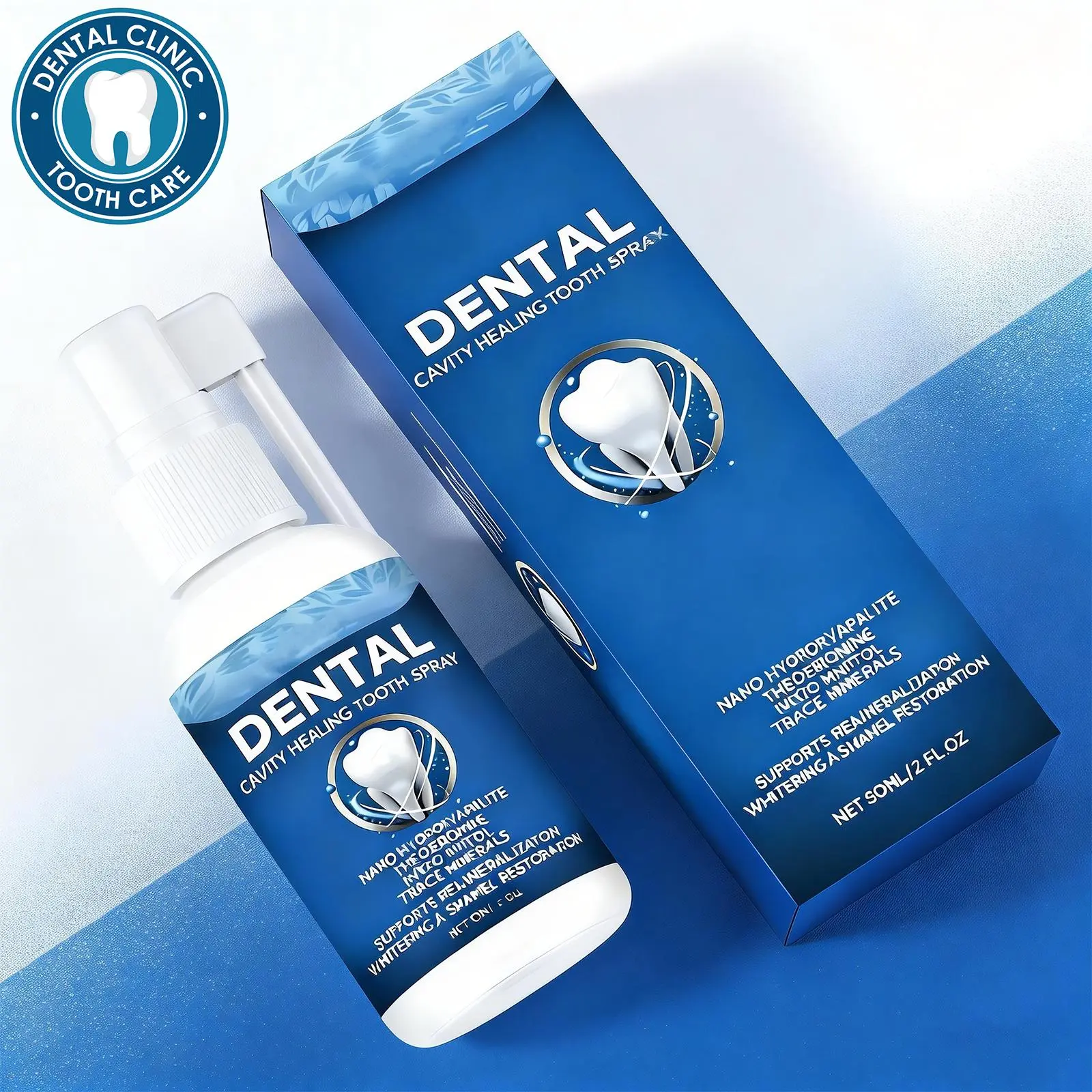 Teeth Care Spray with Hydroxyapatite & Theobromine for Enamel Repair, Daily Whitening and Strengthening Formula for Sensitivity Relief, Unscented Oral Care for Adults - 30ml, Antibacterial, Colloidal Silver, Repairs Tooth Enamel, Unisex Adults, Reduces Se