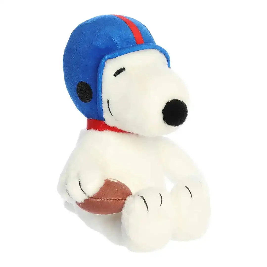 Aurora 8-in Whimsical Football Snoopy Stuffed Plush Toy - Polyester Durable Soft Fabric, Unisex Toddler Gift, Collectible Figure, Cute Plush Charm (5.5" x 6" x 8", approx. measurement)