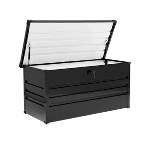 Decksplore Water Resistant Iron Lockable Deck Box – Durable Outdoor Storage for Patio, Garden & Poolside