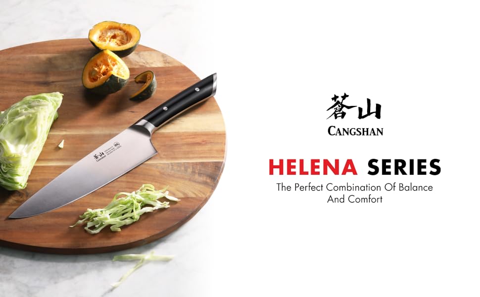 Cangshan HELENA Series German Steel Forged Knife Block Set (8-Piece, Black)