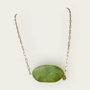 Green Maxi Jasper Stone Paper Clip Chain