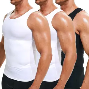1/2/3 PACK Men Tummy Control Shapewear Mens Compression Shirt, Double Abdomen Compression Vest,Men Body Shaper Workout Tank Top, Men Sleeveless Undershirts,Breathable Underwear Fitness Gym Trainer Tank Tops,Fajas para hombre
