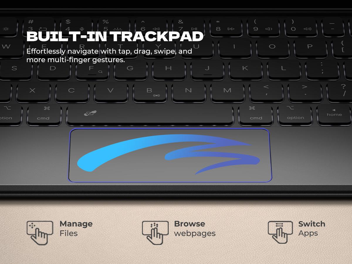 Dexnor Keyboard Case for iPad Air 11 inch (M3 2025/M2 2024) & iPad Pro 11 (4th/3rd/2nd/1st Gen) & iPad Air 5th/4th Gen Case with Keyboard Ultra-Thin Magnetic Detachable Trackpad Backlit