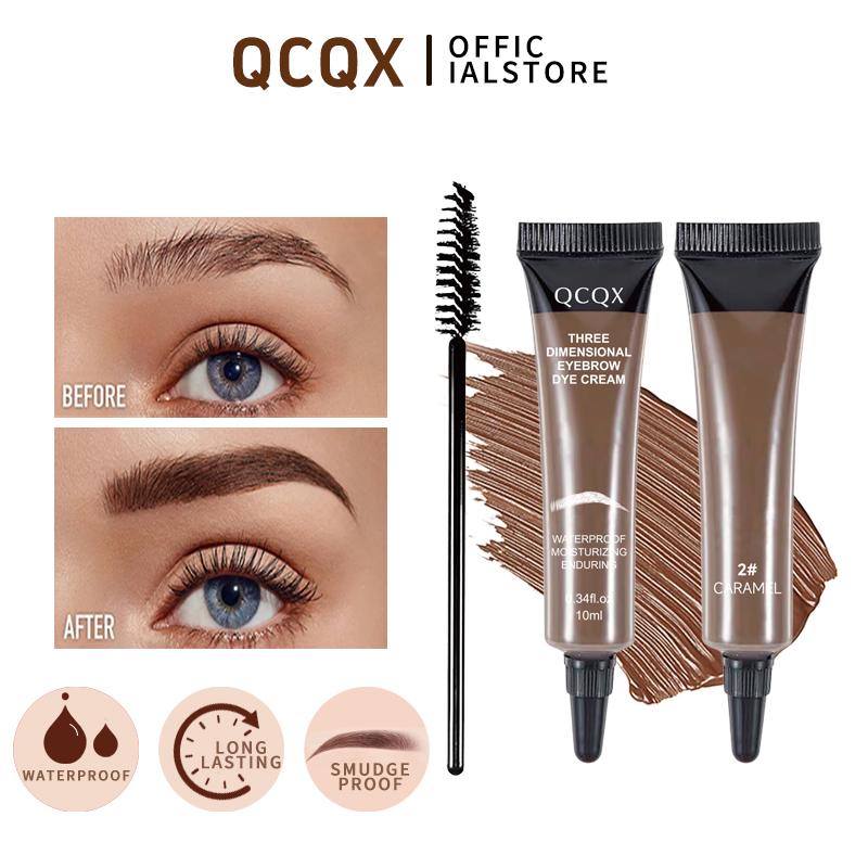 【QCQX】Eyebrow Tint Kit - Long-Lasting, Waterproof Brow Dye Gel Set | Smudge-Proof Brow Color