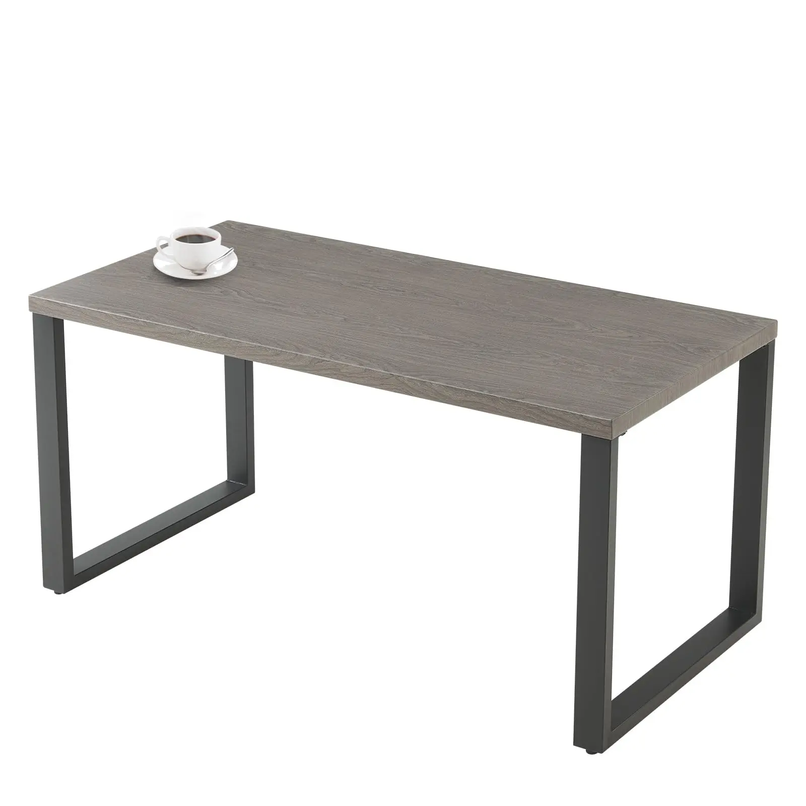 Belord Patio Coffee Table: Rectangular Heat Transfer Top Metal Outdoor Coffee Table with Storage, Anti-Rust Frame Modern Outdoor Table Furniture, 59" W Grey, GRS Series