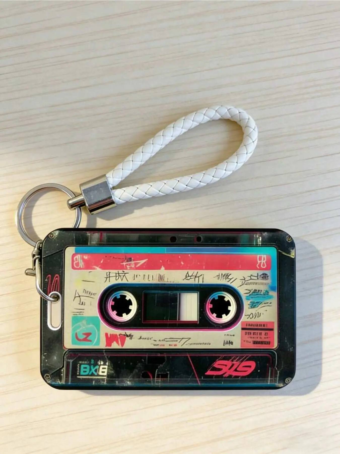 Retro Cassette Tape Style Card Holder, Sliding Design, Comes With Anti-Lost Lanyard, Durable, Can Be Used As ID Card Case, Vintage Nostalgic Style Card Wallet With Protective Storage Function, Id Badge Holder With Lanyard