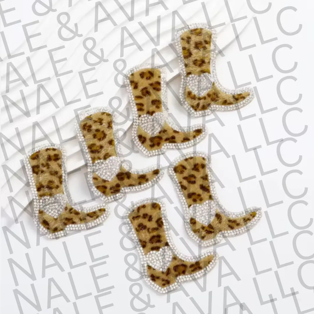 Leopard Cowgirl Boots Hat Patch (3 Patches)