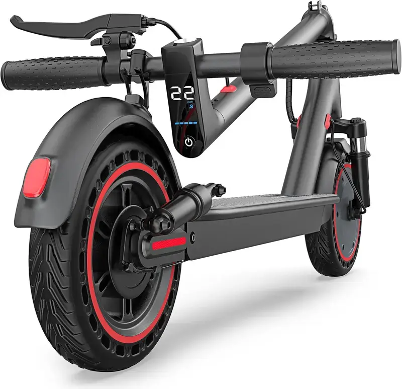 Electric Scooter, 500W/350W Powerful Motor, 22 MPH/19MPH Max Speed,10" Solid Tires/8.5" Solid Tires,Dual Suspension,Dual Braking System