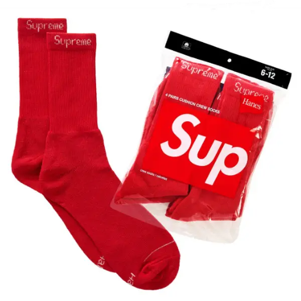 Supreme x Hanes Socks Red (4 PACK)