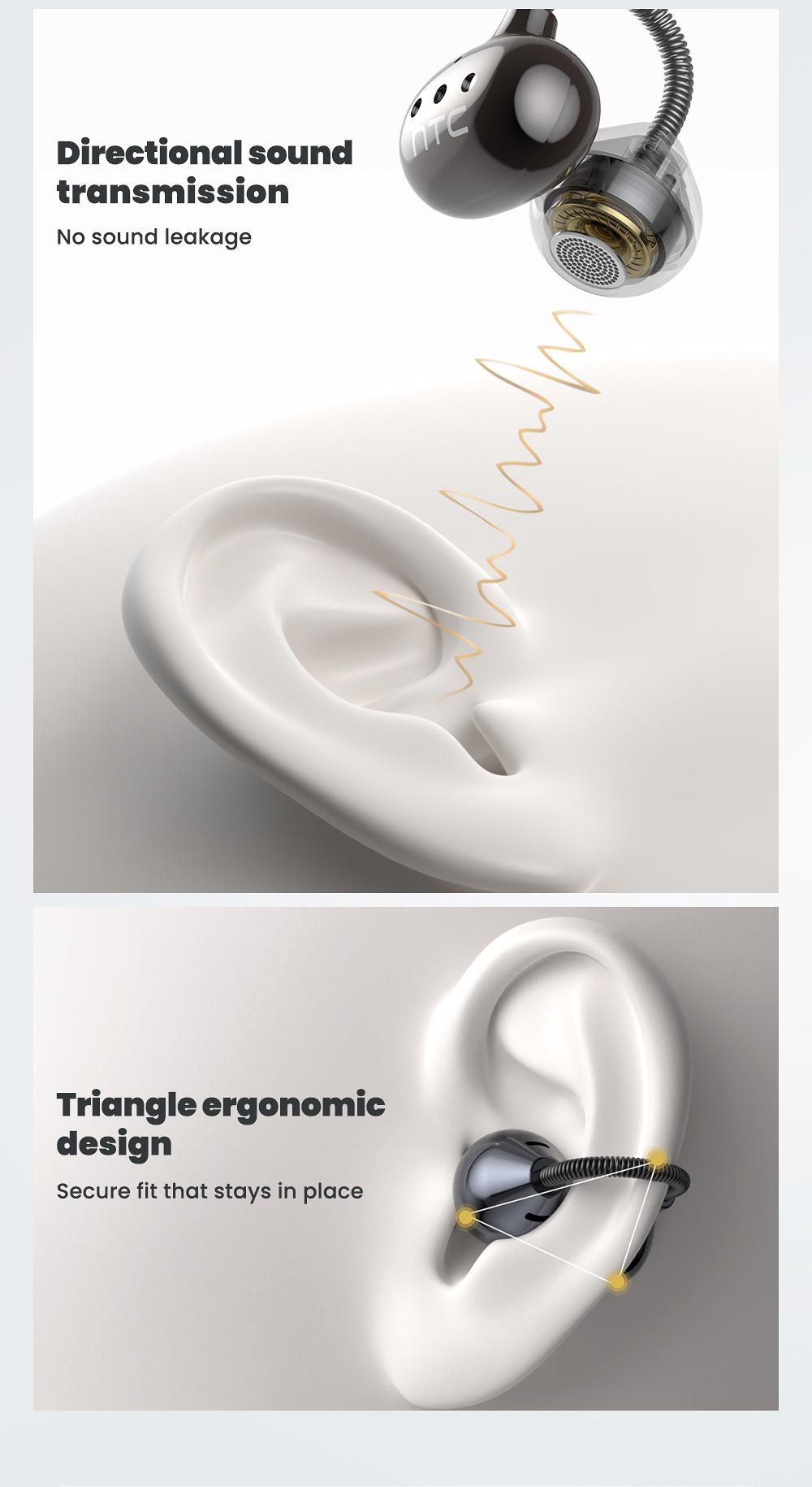 HTC NE67 AI Headset Translates 134 Languages with App Download Wireless Earphone 30-Hour Battery IPX Waterproof Hi-Fidelity Sound for Movies Music Sports Office