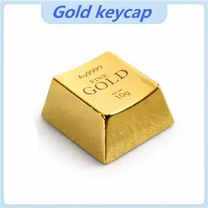 Gold Color Metal Keycap, Gold Bar Style Zinc Alloy Keycap | Custom Gold Metal Keycap for Mechanical Keyboard｜Zinc Alloy SwitchMechanical Keyboard Key Cap,Computer Peripherals & Accessories