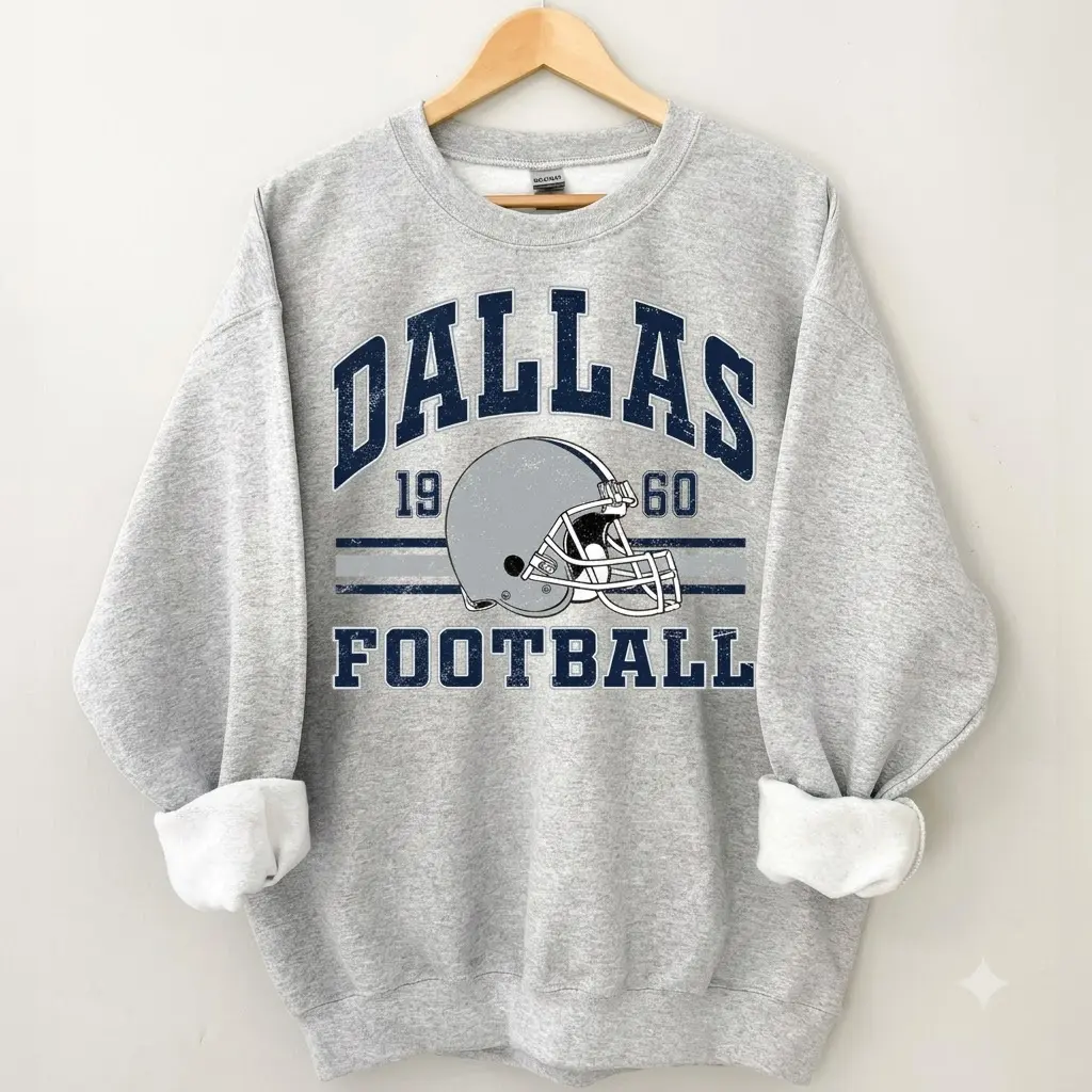 Dallas Football Vintage Style Sweatshirt T-Shirt,Dallas Football Shirt,Cowboy Sweatshirt,Dallas Shirt,Football Shirt,Dallas Fans Gift FAG1