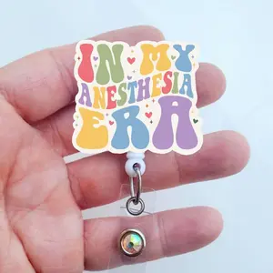 In My Anesthesia Era Badge Reel, Anesthesia Nurse Retractable ID Holder, Funny CRNA Gift