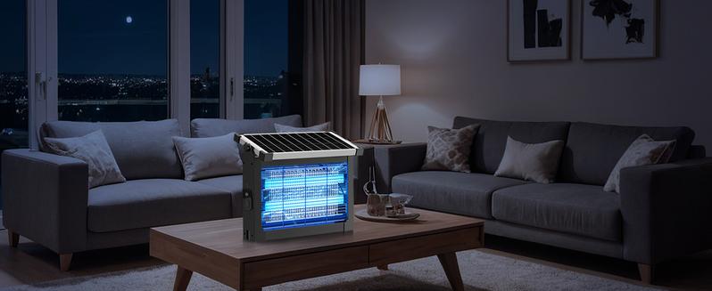 AUKFA Solar Bug Zapper Outdoor, Waterproof Mosquito Zapper Outdoor Solar Powered, 4500V Electric Bug Zapper Indoor w/Smart Light Sensor, Mosquito Trap Fly Zapper for Patio Kitchen Garage Yard Camping