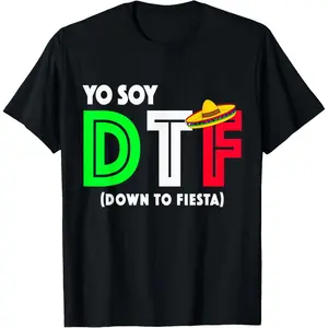 Down to Fiesta T-Shirt for Cinco De Mayo Party | Novelty Tee Pure Cotton Graphic Tees Menswear Top: Gifts for Men & Women