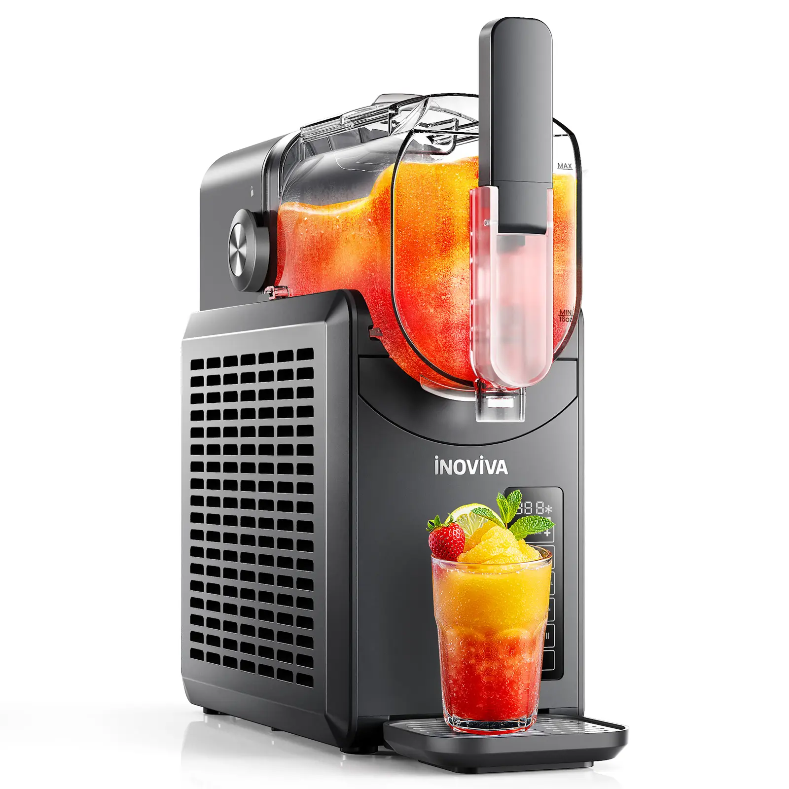 Inoviva Slushie Machine 88oz/68oz Frozen Drink Maker | Ice-Free Slushies, Margaritas & Summer Drinks | 5 Preset Modes, Self-Cleaning for Family Parties & BBQs