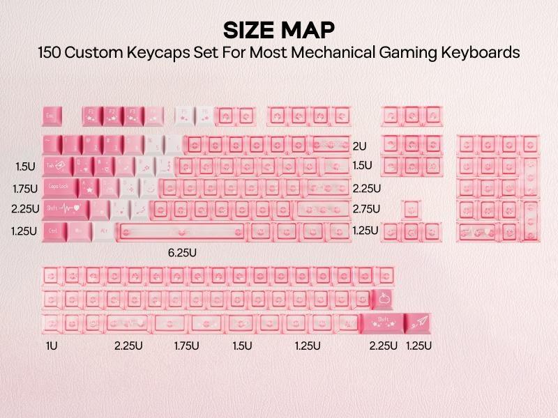 EPOMAKER DuoChrome Keycaps Set, 150 Keys, Cherry Profile, Shine Through, PBT+PC, Dye-sub, 65%/75%/TKL/96%/Full Size, Custom Keyboard Keycaps Set for Mechanical Gaming Keyboard