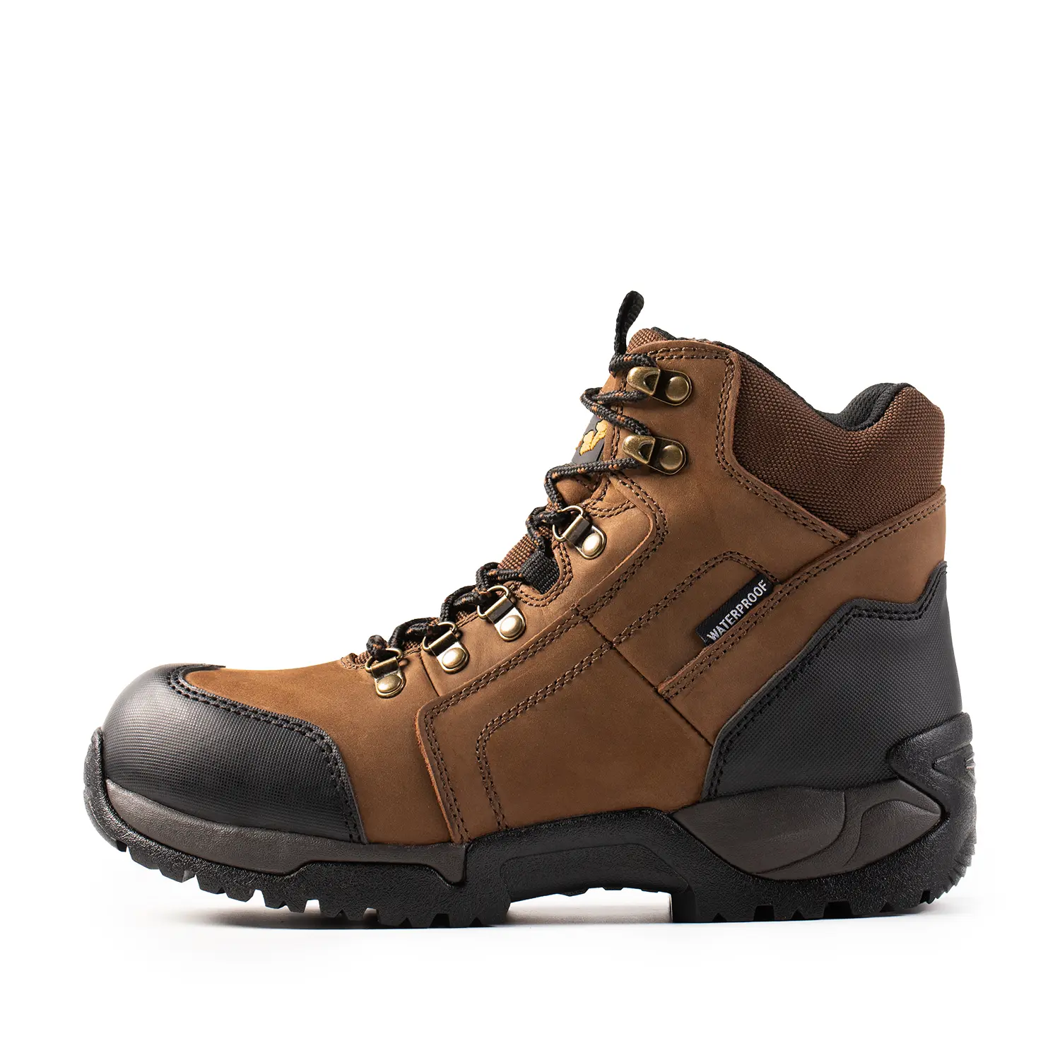 Men's Golden Retriever Vanguard GR1128 Waterproof Work Boots, Desert Yellow Leather & Cloth Lace-Up Composite Toe Shoes, Wide, Breathable, All-Weather Grip, Antimicrobial, All-Season for Demanding Work Environments