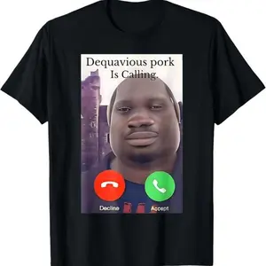 Daquavious Pork is Calling John Pork Meme Joke Oddly T-ShirtKnitted pure cotton comfortable T-shirt