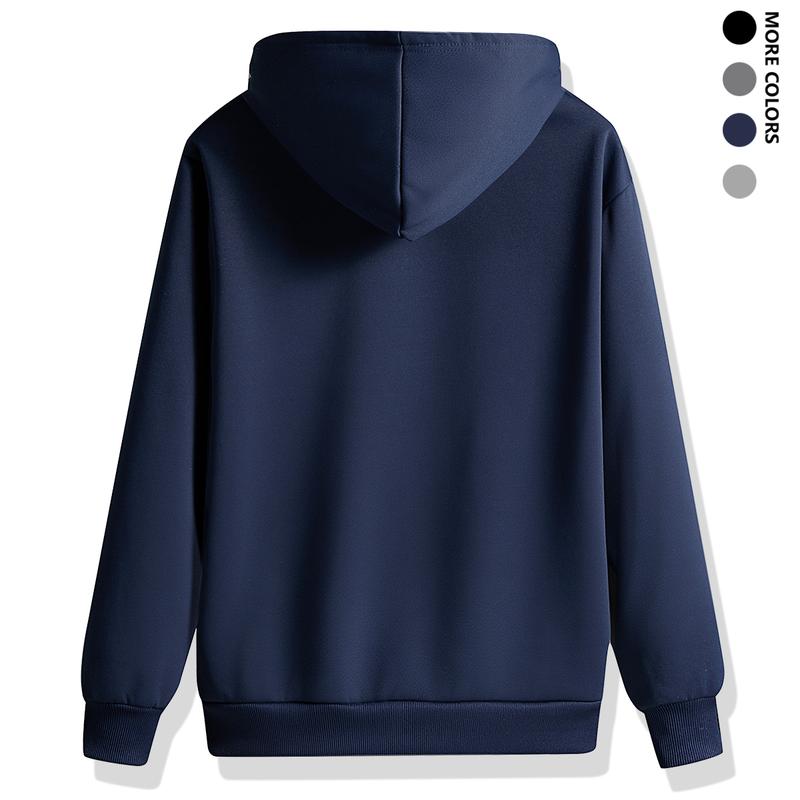 Men’s Warm Hooded Sweatshirt — Winter warm design with a flap pocket, machine washable — Outdoor casual pullover, travel cold-weather apparel, winter hoodie, travel clothing, men’s long sleeves